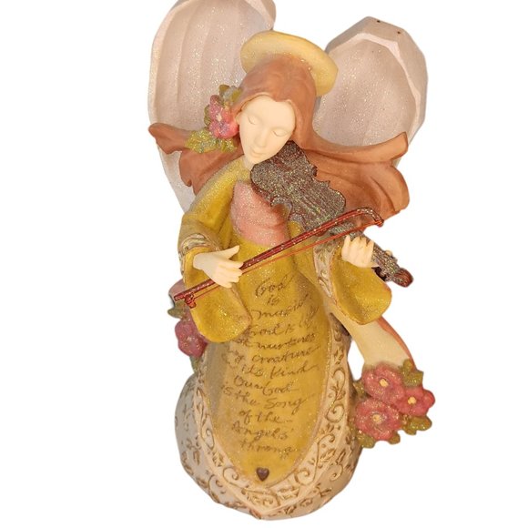 Enesco Foundations Angel Playing Violin Christmas Angel Figurine - Picture 9 of 11